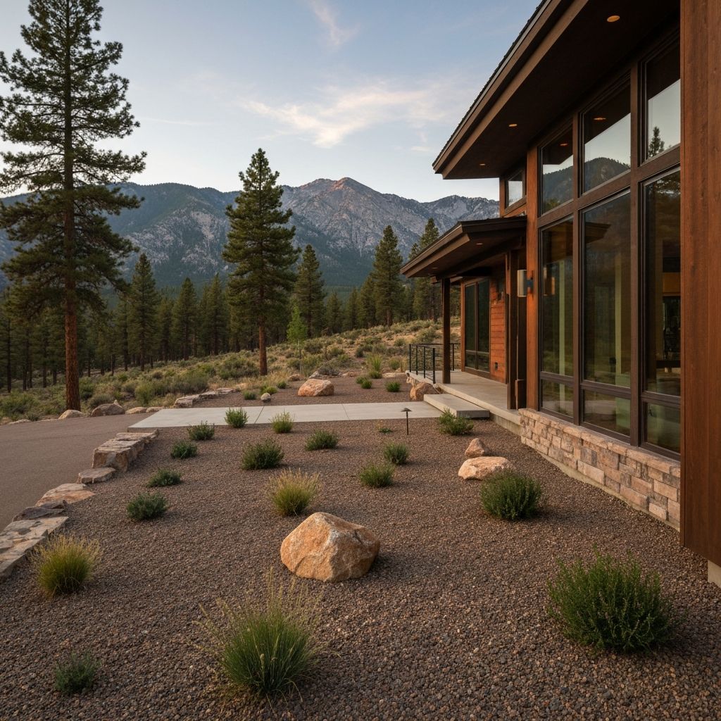 Protected mountain home with defensible space